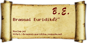 Brassai Euridiké névjegykártya